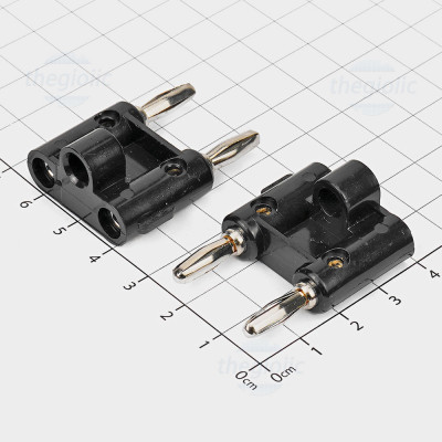 Đầu Banana Đực Đôi 4mm Dài 40mm Nối Dây Màu Đen