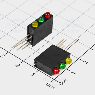 Bộ Chỉ Thị 3 LED Đỏ-Xanh Lá-Vàng 3mm Đế Nhựa Hàn PCB