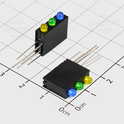 Bộ Chỉ Thị 3 LED Xanh Dương-Xanh Lá-Vàng 3mm Đế Nhựa Hàn PCB