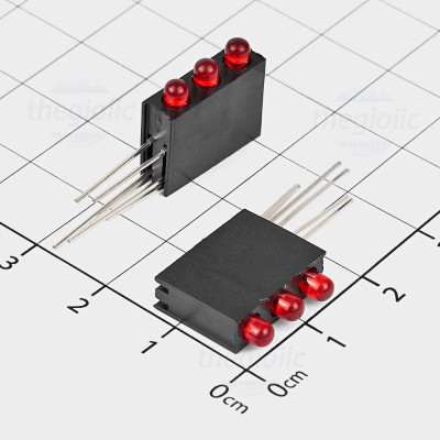 Bộ Chỉ Thị 3 LED Đỏ 3mm Đế Nhựa Hàn PCB