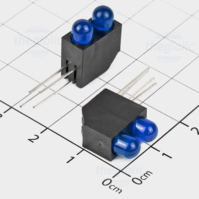 Bộ Chỉ Thị 2 LED Xanh Dương 5mm Đế Nhựa Hàn PCB