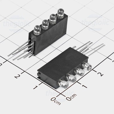 Bộ Chỉ Thị 4 LED Xanh Dương 3mm Đế Nhựa Hàn PCB Trong Suốt