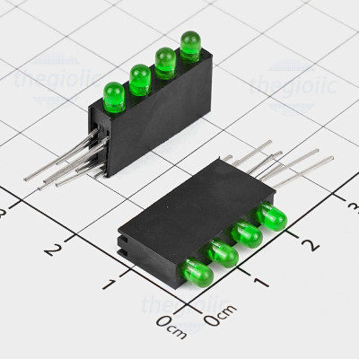 Bộ Chỉ Thị 4 LED Xanh Lá 3mm Đế Nhựa Hàn PCB