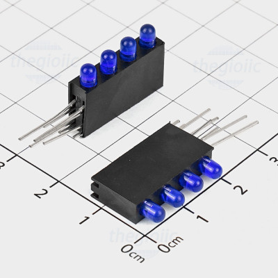 Bộ Chỉ Thị 4 LED Xanh Dương 3mm Đế Nhựa Hàn PCB