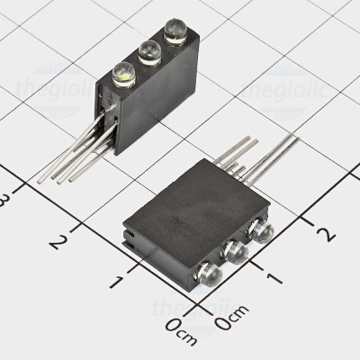 Bộ Chỉ Thị 3 LED Trắng 3mm Đế Nhựa Hàn PCB Trong Suốt