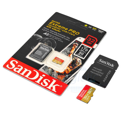 Thẻ nhớ Micro SDHC Sandisk Extreme 32GB, Ghi 90Mb/s, Đọc 170Mb/s