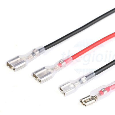 Dây 1 Đầu Cosse 6.3 x 0.5mm Cái 20AWG Dài 20cm Màu Đen