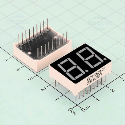 KEM-5621AY-1 LED 7 Đoạn 0.56inch 18 Chân Vàng 2 Số Âm Chung