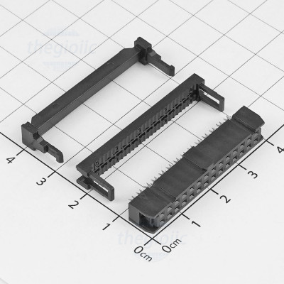 Cổng IDC 28 Chân 2 Hàng 2.54mm Màu Đen