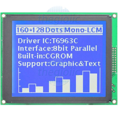 LCD 160128 Nền Xanh Dương Chữ Trắng