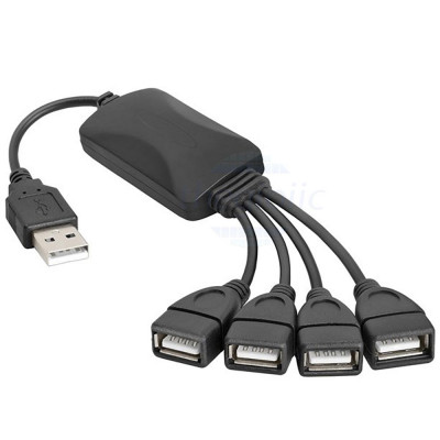 Bộ Chia USB Hub 4 Cổng USB 2.0 Màu Đen V2