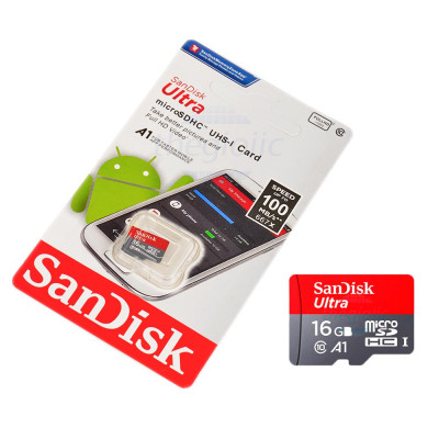 Thẻ nhớ Micro SDHC Sandisk 16GB Class10 Ultra, Ghi 10Mb/s, Đọc 48Mb/s