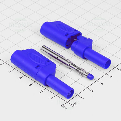 Đầu Banana 4mm Đực CAT3 Hàn Dây 32A 600V Màu Xanh Dương