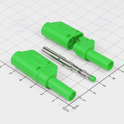 Đầu Banana 4mm Đực CAT3 Hàn Dây 32A 600V Màu Xanh Lá