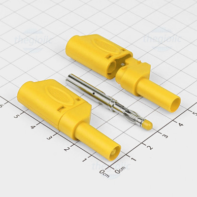 Đầu Banana 4mm Đực CAT3 Hàn Dây 32A 600V Màu Vàng