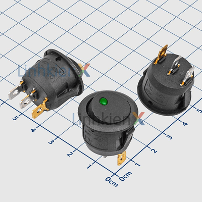 KCD1-2 Công Tắc Bập Bênh ON-OFF 3 Chân 16A LED Xanh Lá