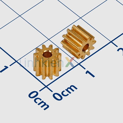 BR-10-05 Bánh Răng 10 Răng, Bước 0.5mm, Trục 2mm, Rãnh Dây Đai 5mm