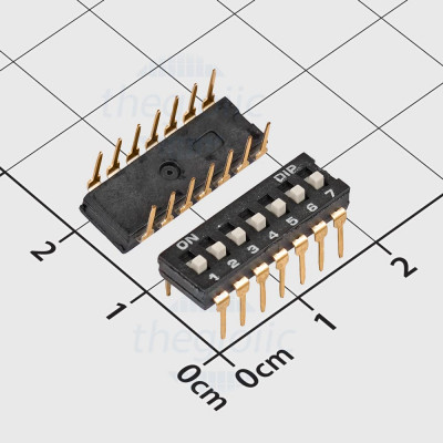 Công Tắc 7 Bit Dip Switch Xuyên Lỗ 2.54mm Màu Đen