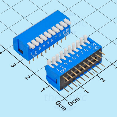 Công Tắc 10 Bit Dip Switch Piano Xuyên Lỗ 2.54mm