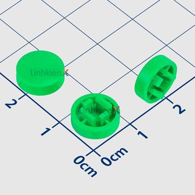 Nắp Nút Nhấn Tactile 9.8mm Cao 3.6mm Đầu Tròn Màu Xanh Lá