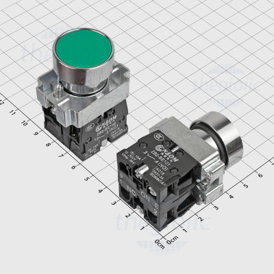 XB2-BA35 Nút Nhấn Nhả Màu Xanh Lá 22mm 220V 10A 1NO 1NC