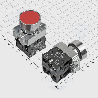 XB2-BA45 Nút Nhấn Nhả Màu Đỏ 22mm 220V 10A 1NO 1NC