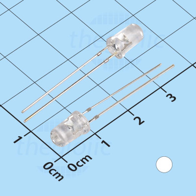 LED Trắng 5mm Siêu Sáng Trong Suốt Chân Dài