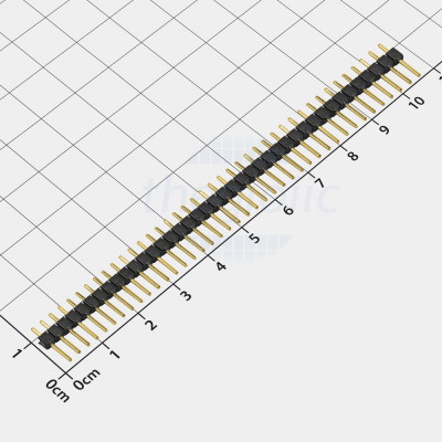 Hàng Rào Đực Đơn 2.54mm 40 Chân 1 Hàng Cao 11.2mm Xuyên Lỗ Mạ Vàng