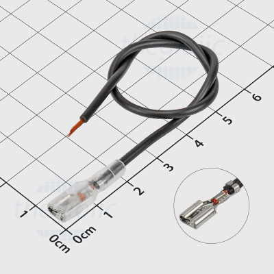 Dây 1 Đầu Cosse 4.8 x 0.5mm Cái 20AWG Dài 20cm Màu Đen