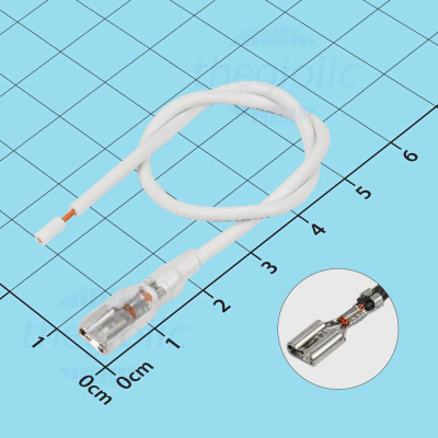 Dây 1 Đầu Cosse 4.8 x 0.5mm Cái 20AWG Dài 20cm Màu Trắng