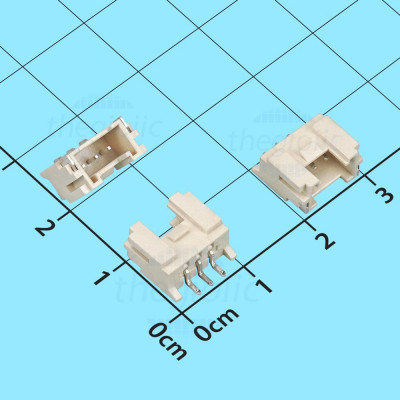 Đầu HY2.0mm 3 Chân Dán SMD Nằm Ngang