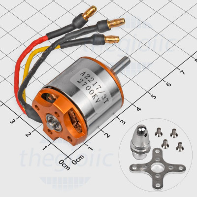 A2217/3T 2700KV Động Cơ Brushless Trục 3.17mm