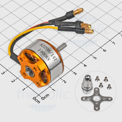 A2208/14T 1400KV Động Cơ Brushless Trục 3.17mm