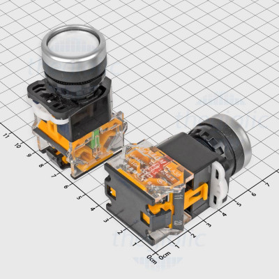 LA38-11BN Nút Nhấn Nhả Màu Trắng 22mm 10A