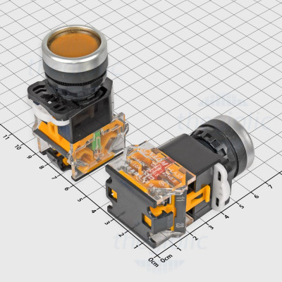 LA38-11BN Nút Nhấn Nhả Màu Vàng 22mm 10A