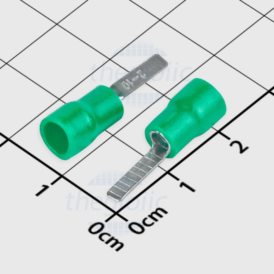 DBV2-10 Đầu Cosse Pin Dẹp 27A Cỡ Dây 16-14AWG Màu Xanh Lá