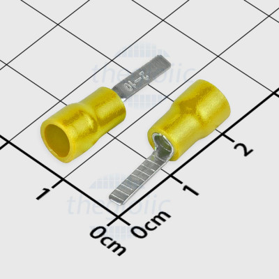 DBV2-10 Đầu Cosse Pin Dẹp 27A Cỡ Dây 16-14AWG Màu Vàng