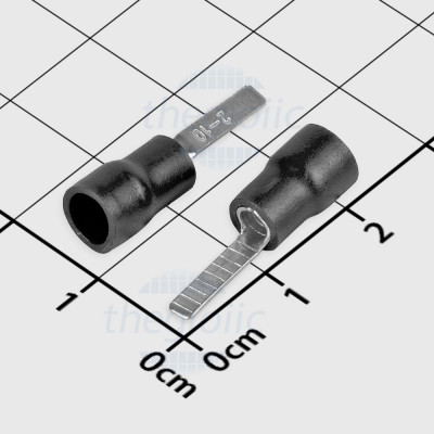 DBV2-10 Đầu Cosse Pin Dẹp 27A Cỡ Dây 16-14AWG Màu Đen