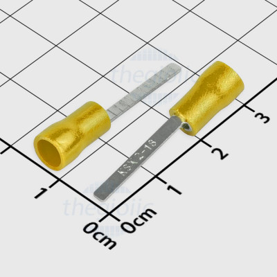 DBV2-18 Đầu Cosse Pin Dẹp 27A Cỡ Dây 16-14AWG Màu Vàng