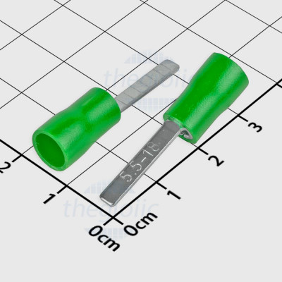 DBV5.5-18 Đầu Cosse Pin Dẹp 48A Cỡ Dây 12-10AWG Màu Xanh Lá