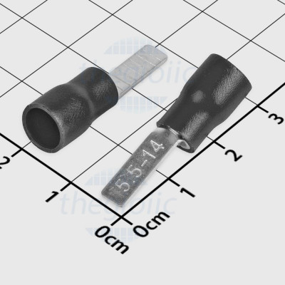 DBV5.5-14 Đầu Cosse Pin Dẹp 48A Cỡ Dây 12-10AWG Màu Đen