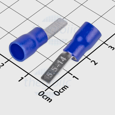 DBV5.5-14 Đầu Cosse Pin Dẹp 48A Cỡ Dây 12-10AWG Màu Xanh Dương