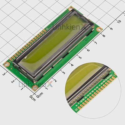 LCD 1602 Nền Vàng Xanh Chữ Đen 3.3V