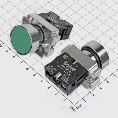 XB2-BA31 Nút Nhấn Nhả Màu Xanh Lá 22mm 220V 10A 1NO