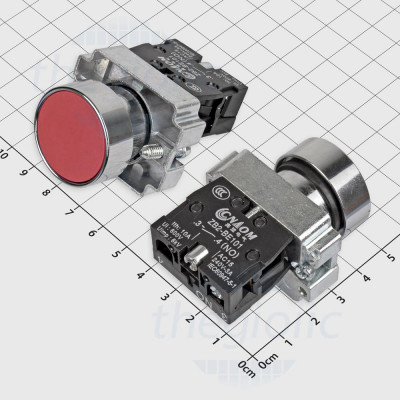 XB2-BA42 Nút Nhấn Nhả Màu Đỏ 22mm 220V 10A 1NC