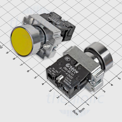 XB2-BA51 Nút Nhấn Nhả Màu Vàng 22mm 220V 10A 1NO