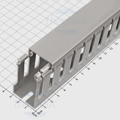 Máng Nhựa Răng Lược Đi Dây Điện Nắp Mở Màu Xám 30x50mm Dài 1m