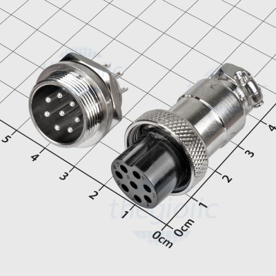 GX20-8P Bộ Đầu Nối Tròn Đực-Cái 8 Chân Thẳng Hàng