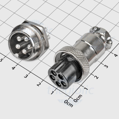 GX20-5P Bộ Đầu Nối Tròn Đực-Cái 5 Chân Thẳng Hàng