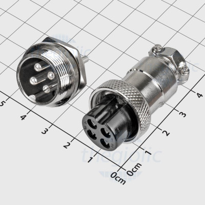 GX20-4P Bộ Đầu Nối Tròn Đực-Cái 4 Chân Thẳng Hàng